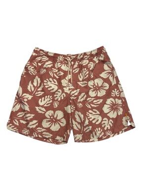 Quiksilver Waterman Floral Board Shorts Salmon White Tropical Mens size Med Surf